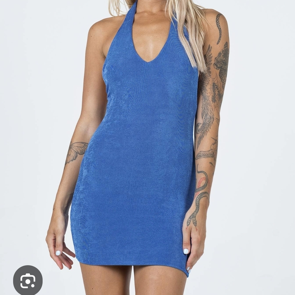 Princess Polly Bold Blue Halter Dress